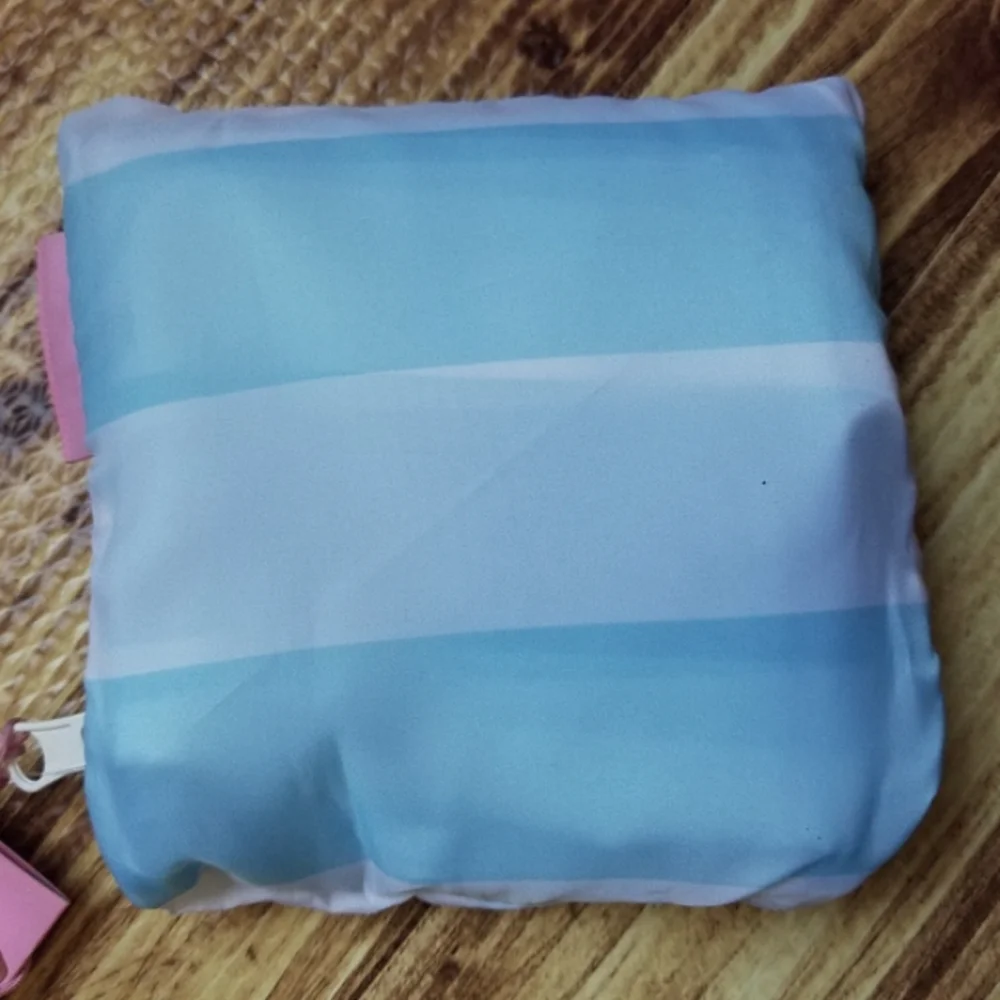 NWT Stoney Clover Lane x Target Blue Striped Reusable Tote Bag Foldable